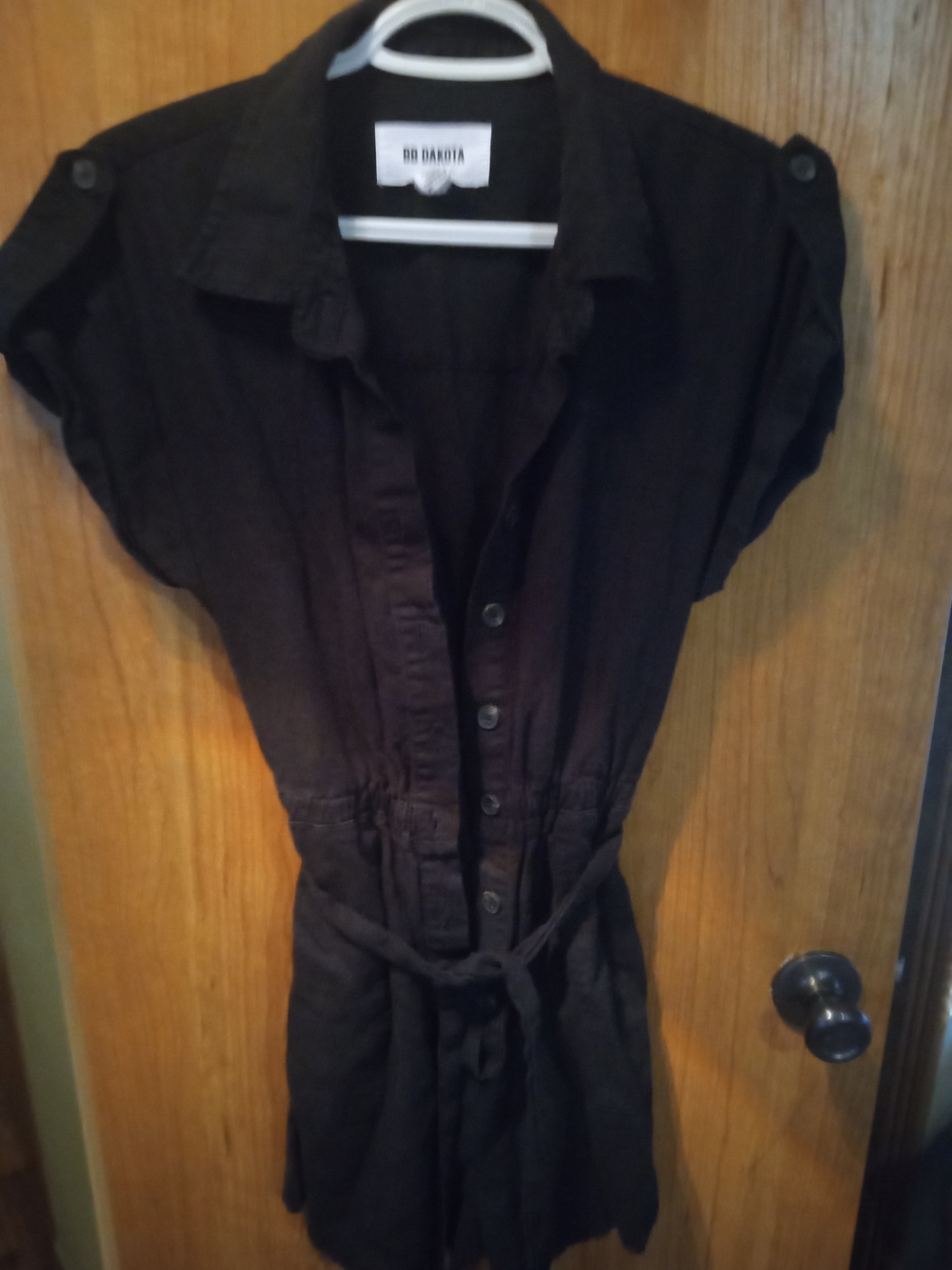 BB Dakota Black Button-Front Shirt Dress